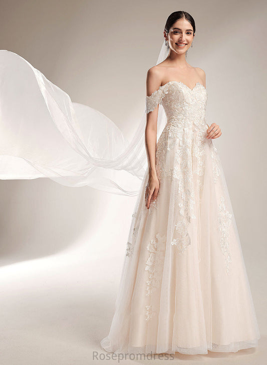 Kristina Off-the-Shoulder Ball-Gown/Princess Chapel Wedding Dresses Wedding Train Dress