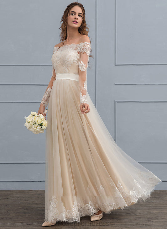 Janice Wedding Floor-Length Lace Wedding Dresses A-Line Tulle Dress