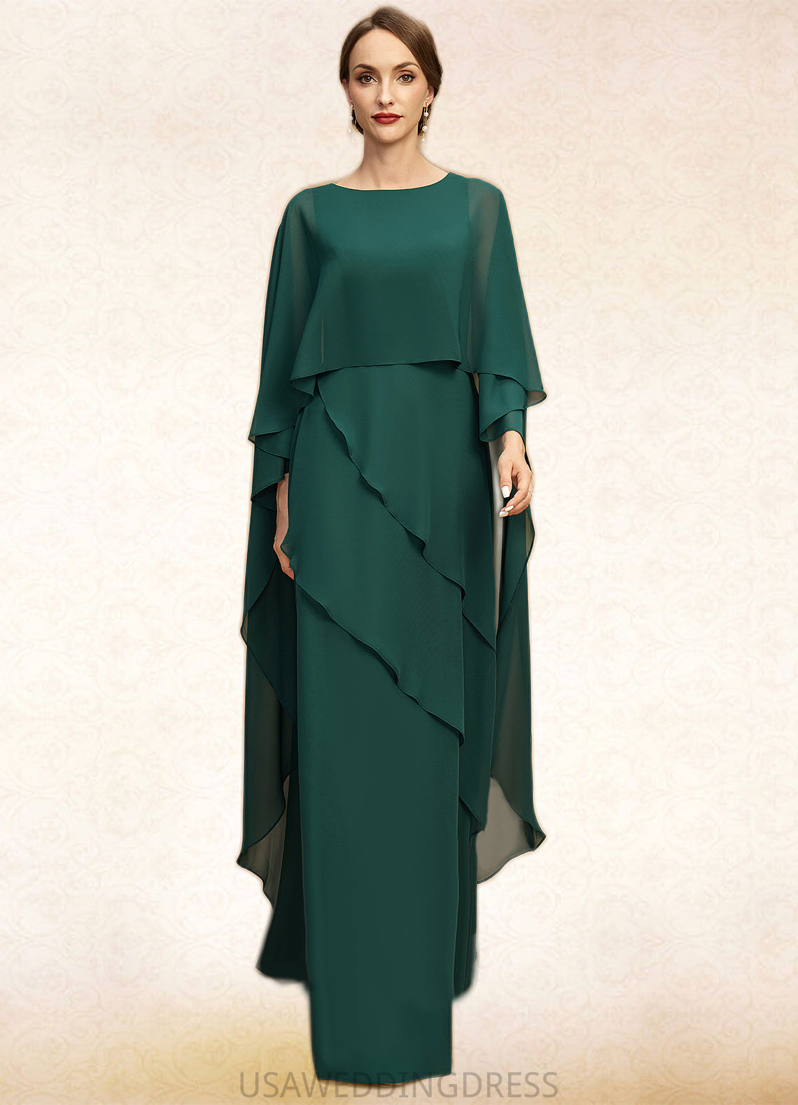 Larissa A-line Scoop Floor-Length Chiffon Mother of the Bride Dress DS126P0021696