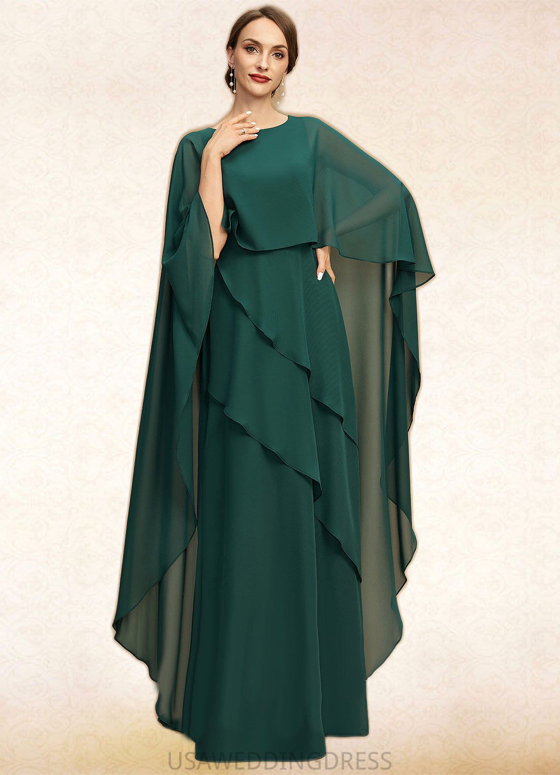 Larissa A-line Scoop Floor-Length Chiffon Mother of the Bride Dress DS126P0021696