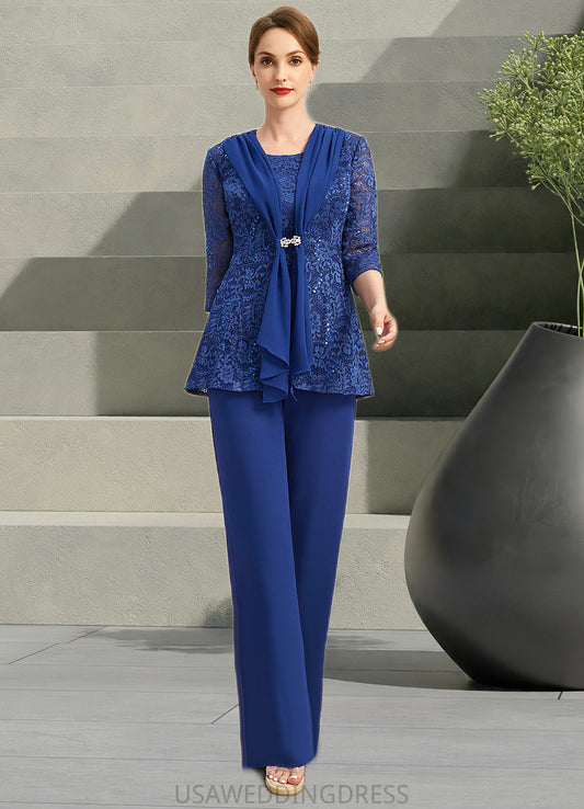 Margaret Jumpsuit/Pantsuit Separates Scoop Floor-Length Chiffon Lace Mother of the Bride Dress DS126P0021703