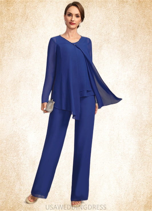 Ivy Jumpsuit/Pantsuit Separates Scoop Floor-Length Chiffon Mother of the Bride Dress DS126P0021744