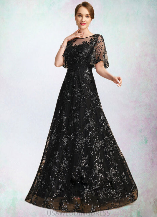 Audrina A-line Scoop Illusion Floor-Length Lace Sequin Mother of the Bride Dress DS126P0021815