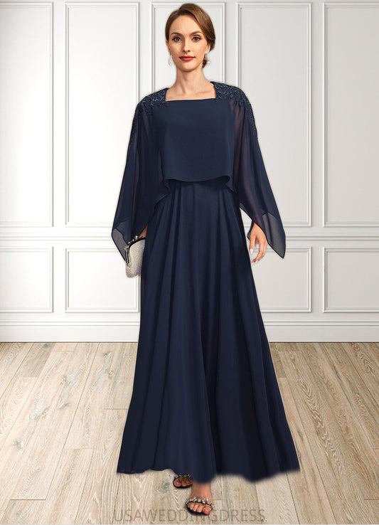 Madisyn A-line Square Ankle-Length Chiffon Mother of the Bride Dress With Appliques Lace Sequins DS126P0021907
