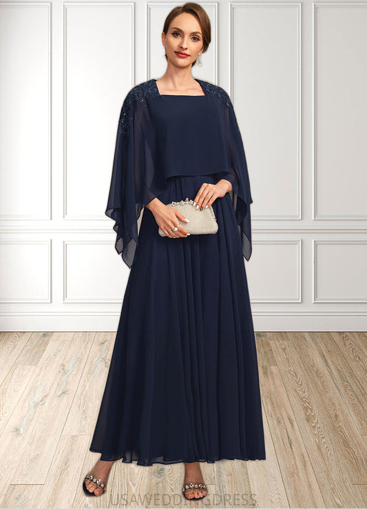 Madisyn A-line Square Ankle-Length Chiffon Mother of the Bride Dress With Appliques Lace Sequins DS126P0021907