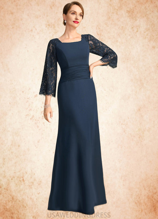 Elaina Trumpet/Mermaid Square Floor-Length Chiffon Lace Mother of the Bride Dress With Pleated DS126P0021915