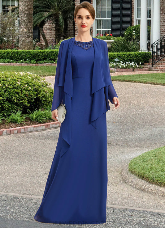 Abby A-line Scoop Floor-Length Chiffon Mother of the Bride Dress With Beading Sequins DS126P0021920