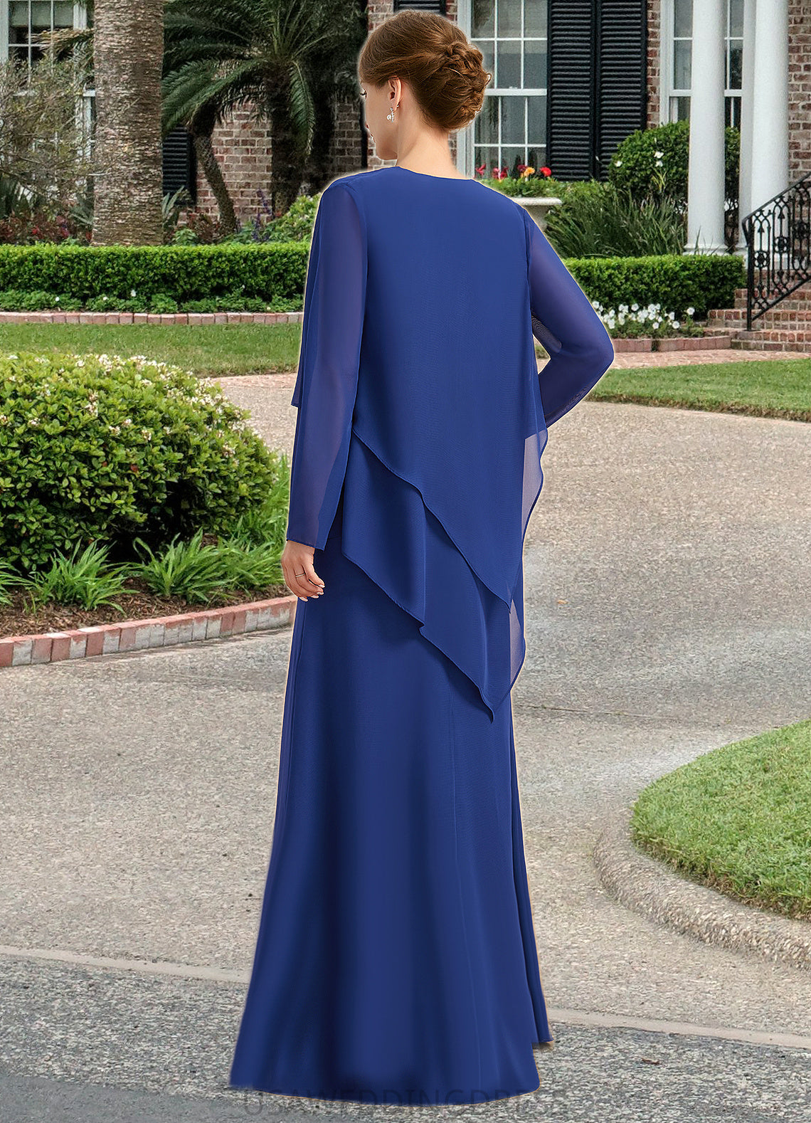 Abby A-line Scoop Floor-Length Chiffon Mother of the Bride Dress With Beading Sequins DS126P0021920