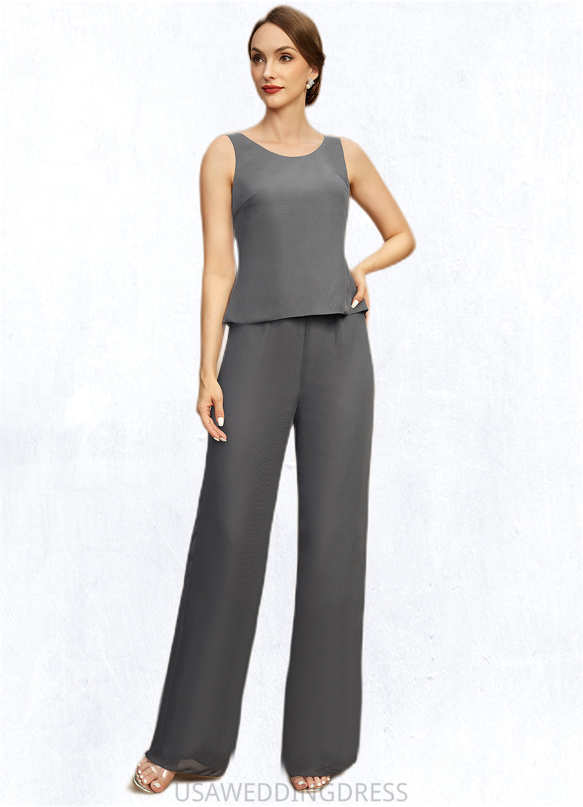 Athena Jumpsuit/Pantsuit Separates Scoop Floor-Length Chiffon Mother of the Bride Dress DS126P0021940