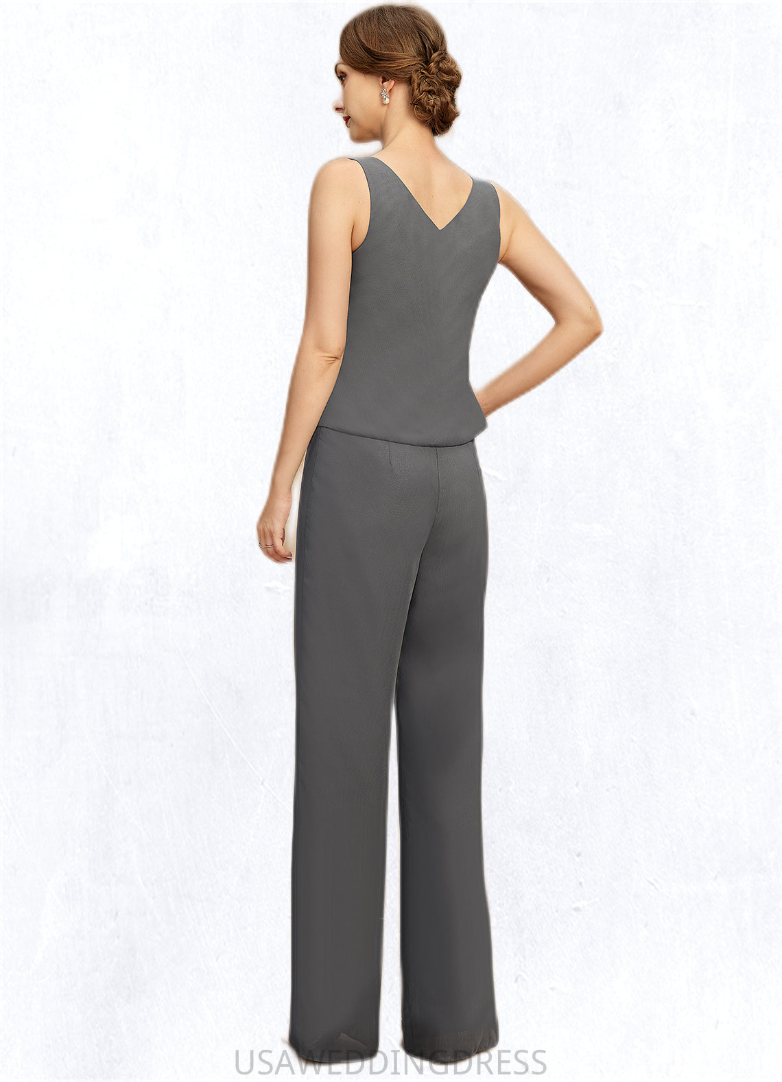 Athena Jumpsuit/Pantsuit Separates Scoop Floor-Length Chiffon Mother of the Bride Dress DS126P0021940