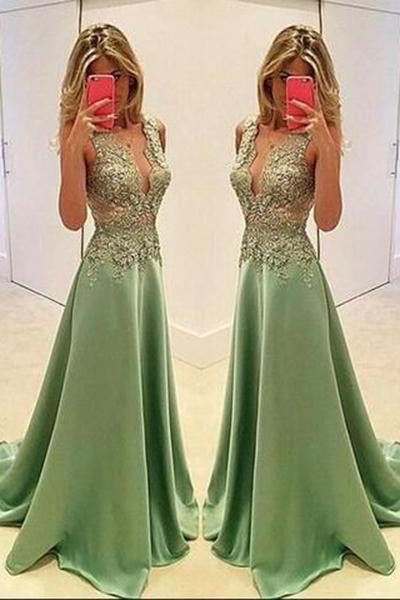 Sexy Appliques Prom Dresses Long Evening Dresses Prom Dresses On Sale T189