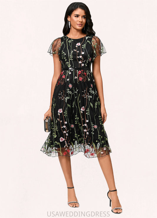 Britney A-line Scoop Knee-Length Lace Cocktail Dress DSP0022244