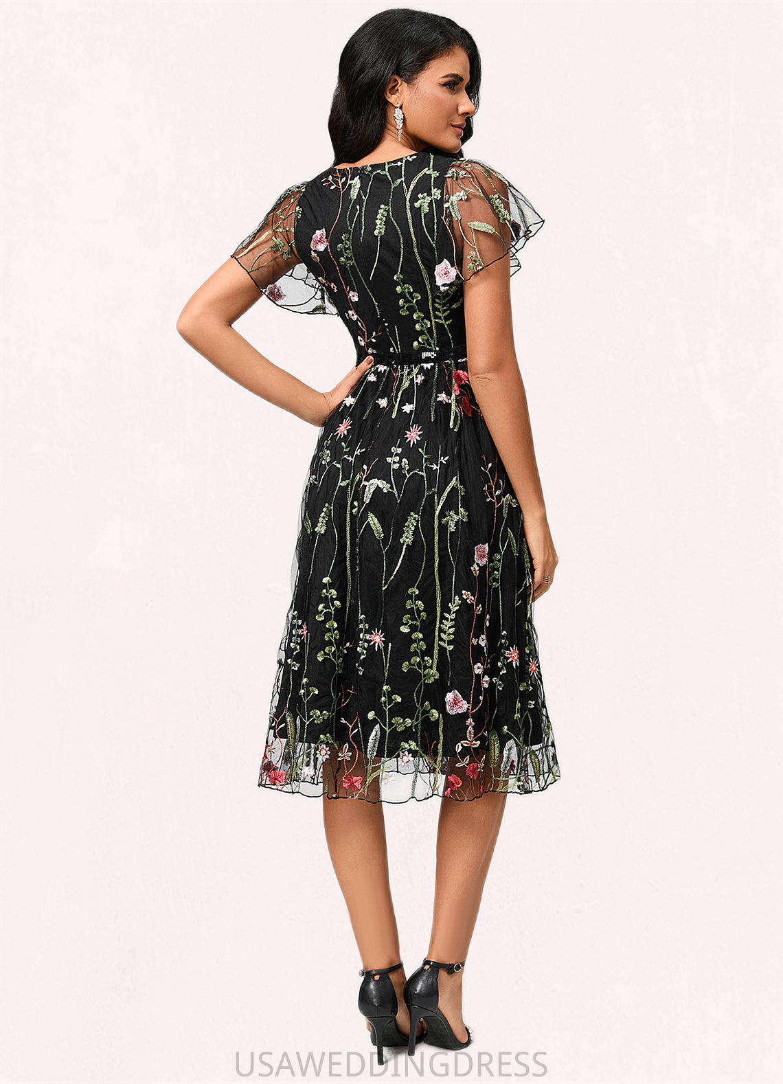 Britney A-line Scoop Knee-Length Lace Cocktail Dress DSP0022244