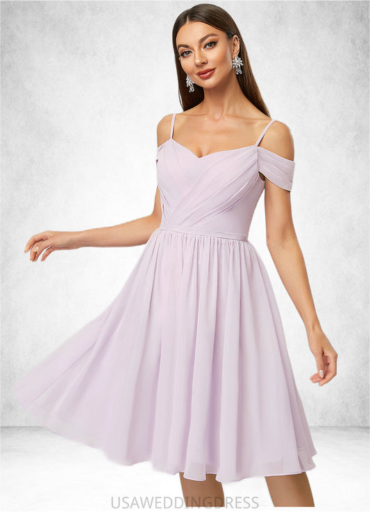 Gabrielle A-line V-Neck Knee-Length Chiffon Cocktail Dress With Pleated DSP0022367