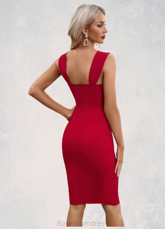 Sanaa Bow Sweetheart Elegant Bodycon Polyester Midi Dresses SRSP0022553