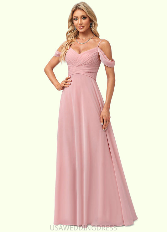 Amara A-line Cold Shoulder Floor-Length Chiffon Bridesmaid Dress DSP0022602