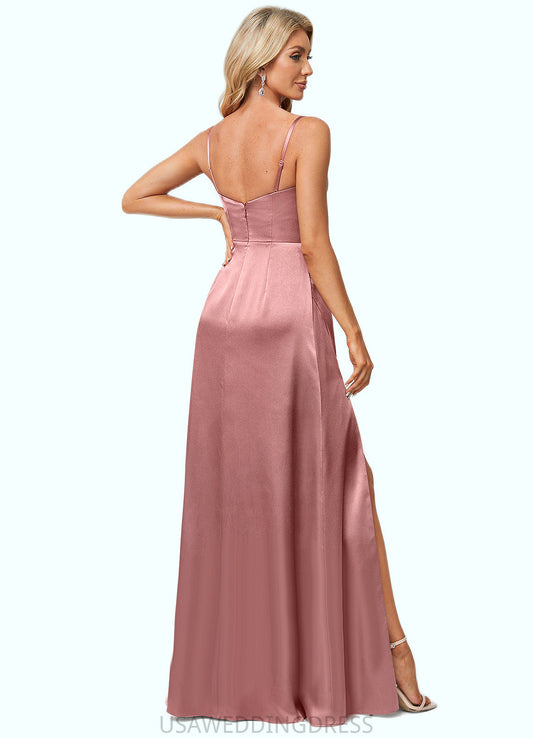 Tania A-line Cowl Floor-Length Stretch Satin Bridesmaid Dress DSP0022603