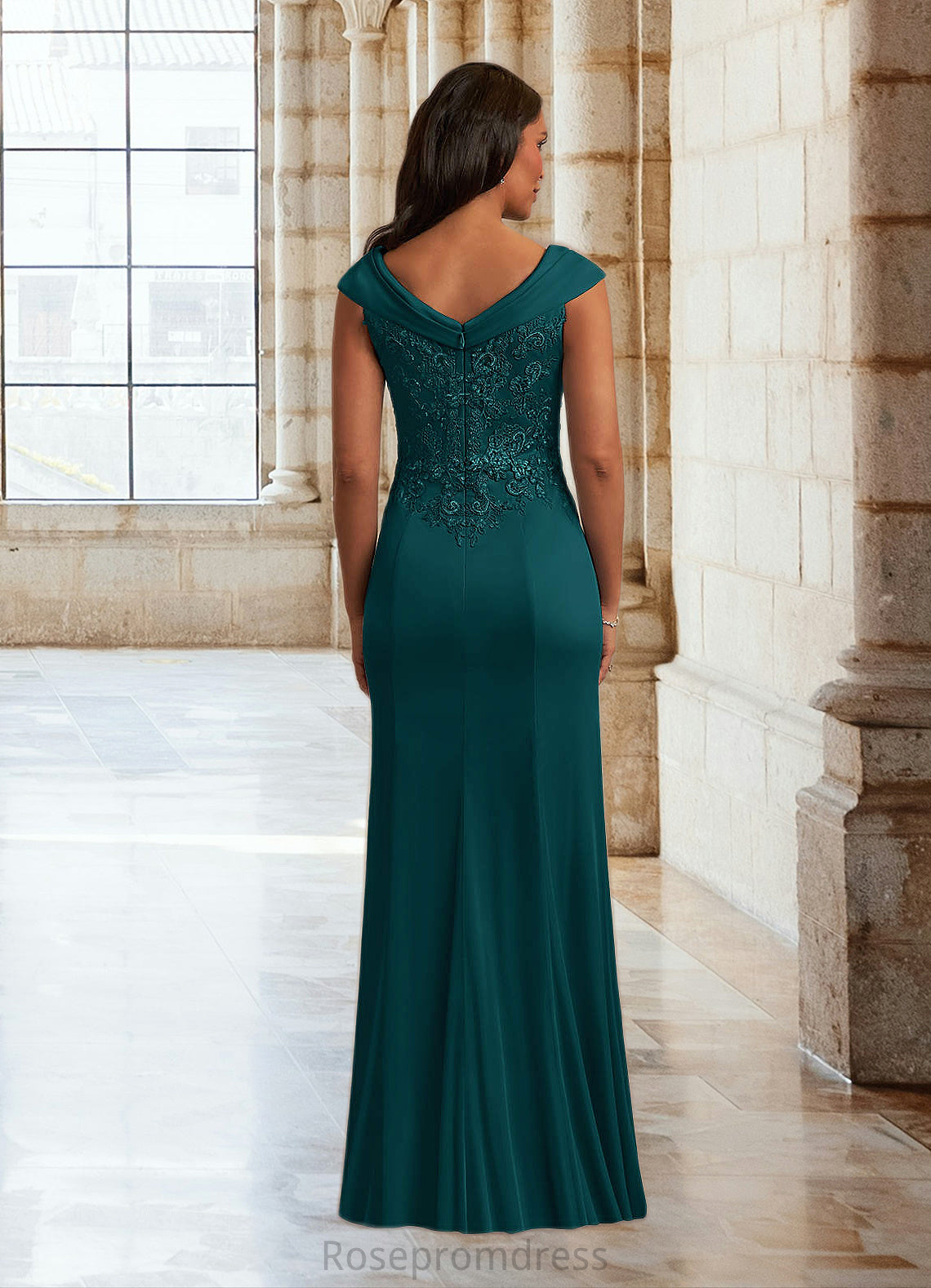 Giana A-Line Lace Floor-Length Dress SRSP0022635