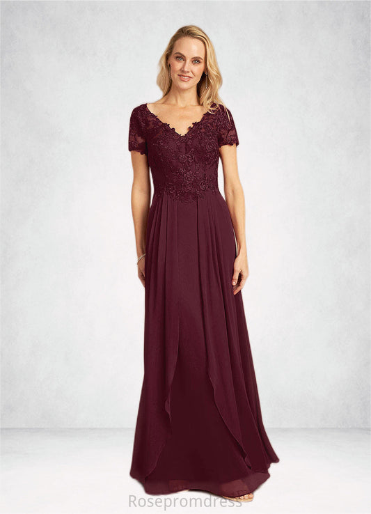 Natalia A-Line Lace Chiffon Floor-Length Dress SRSP0022662