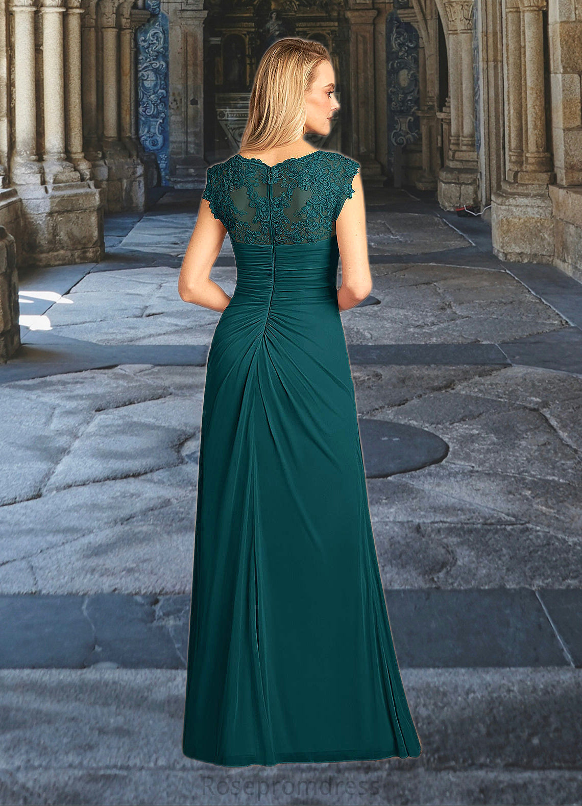 Saige A-Line Lace Floor-Length Dress SRSP0022668