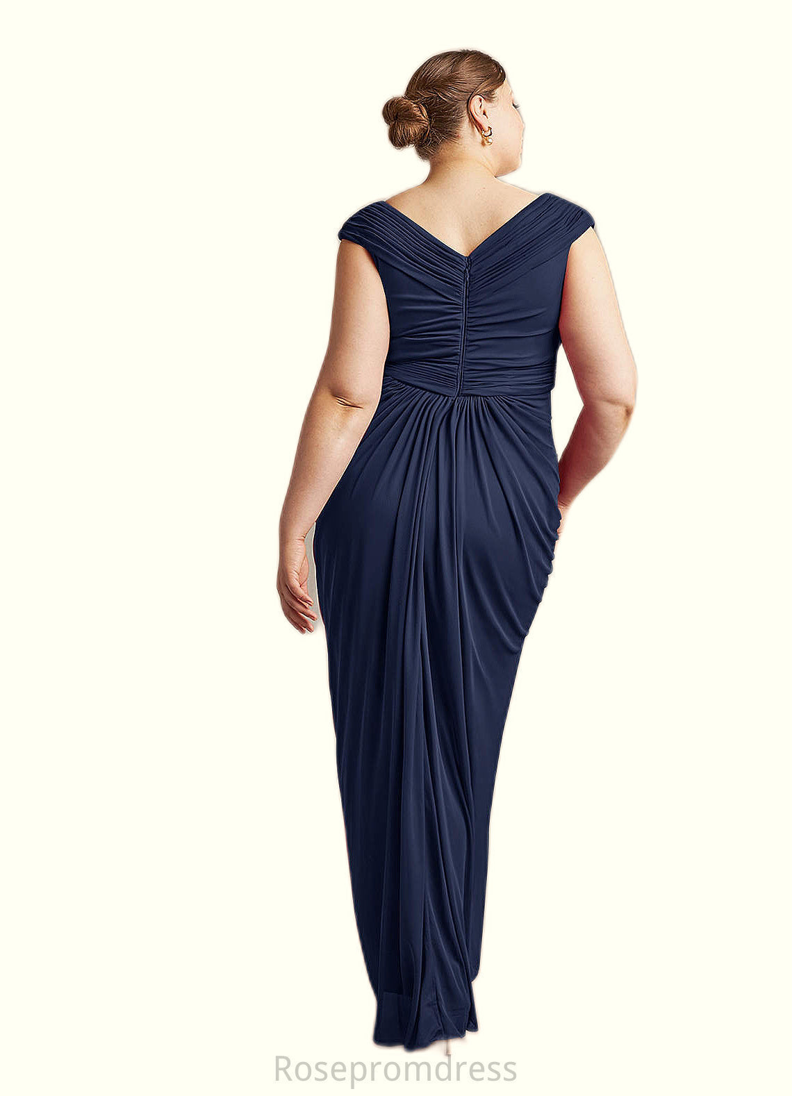 Anika Sheath Pleated Mesh Floor-Length Dress SRSP0022671