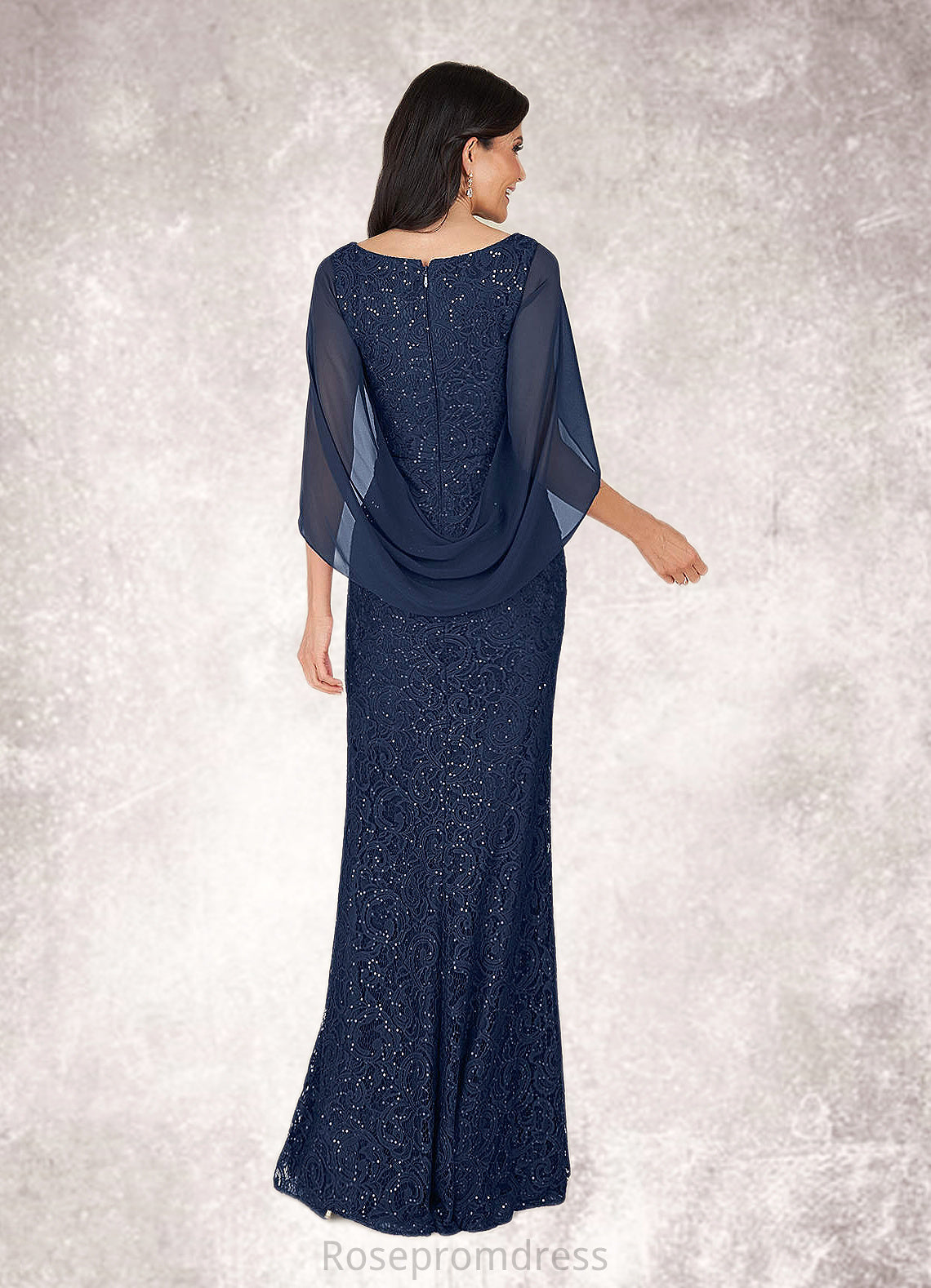 Hilary Mermaid V-Neck Sequins Chiffon Floor-Length Dress SRSP0022675