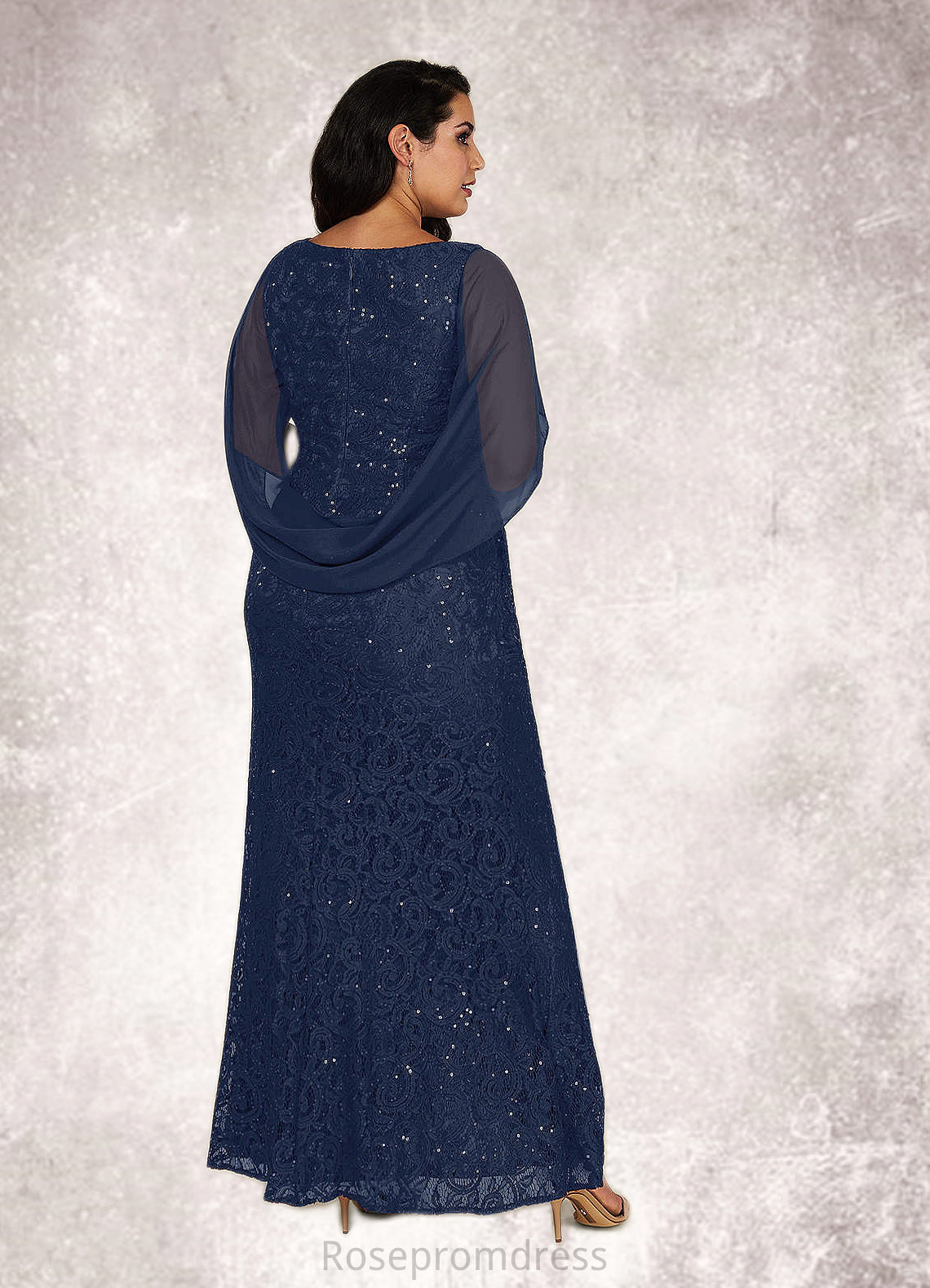 Hilary Mermaid V-Neck Sequins Chiffon Floor-Length Dress SRSP0022675