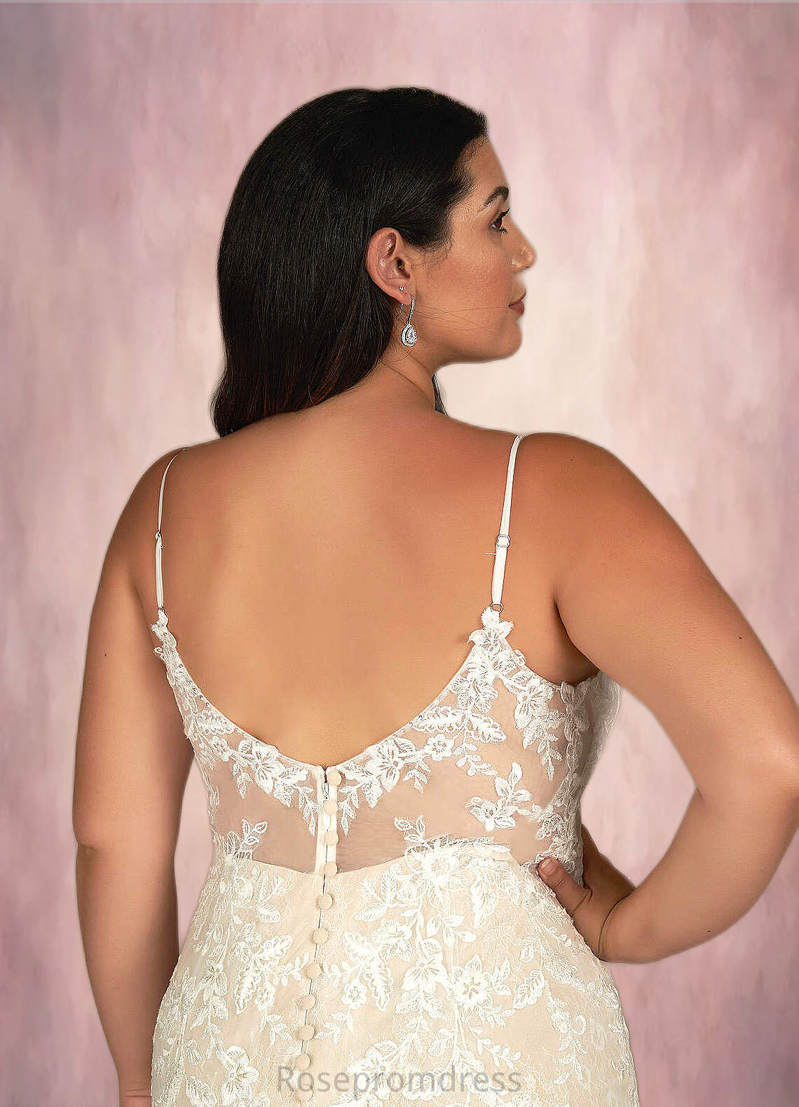 Johanna Mermaid V-Neck Sequins Tulle Cathedral Train Dress Diamond White/Champagne SRSP0022765