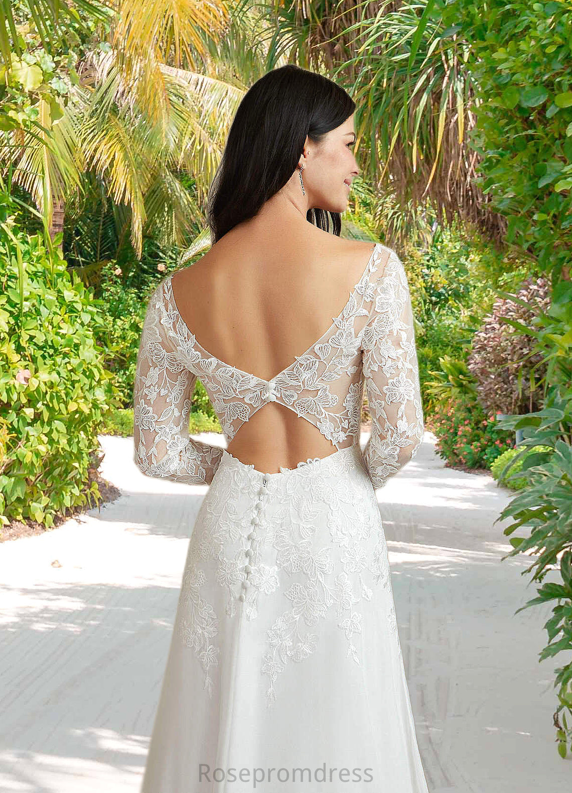 Jaylene A-Line Sequins Chiffon Sweep Train Dress Diamond White SRSP0022774