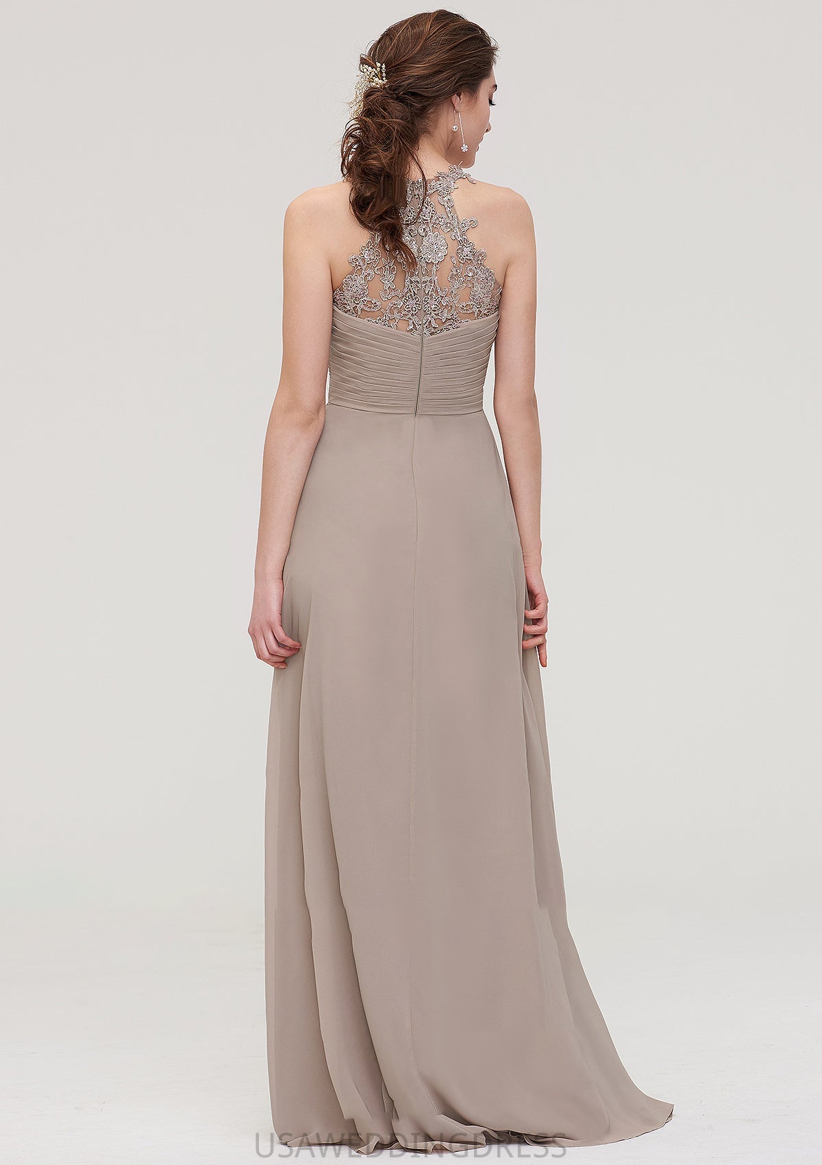 Sleeveless Sweetheart Long/Floor-Length Chiffon A-line/Princess Bridesmaid Dresses With Pleated Lace Rubi DSP0025457