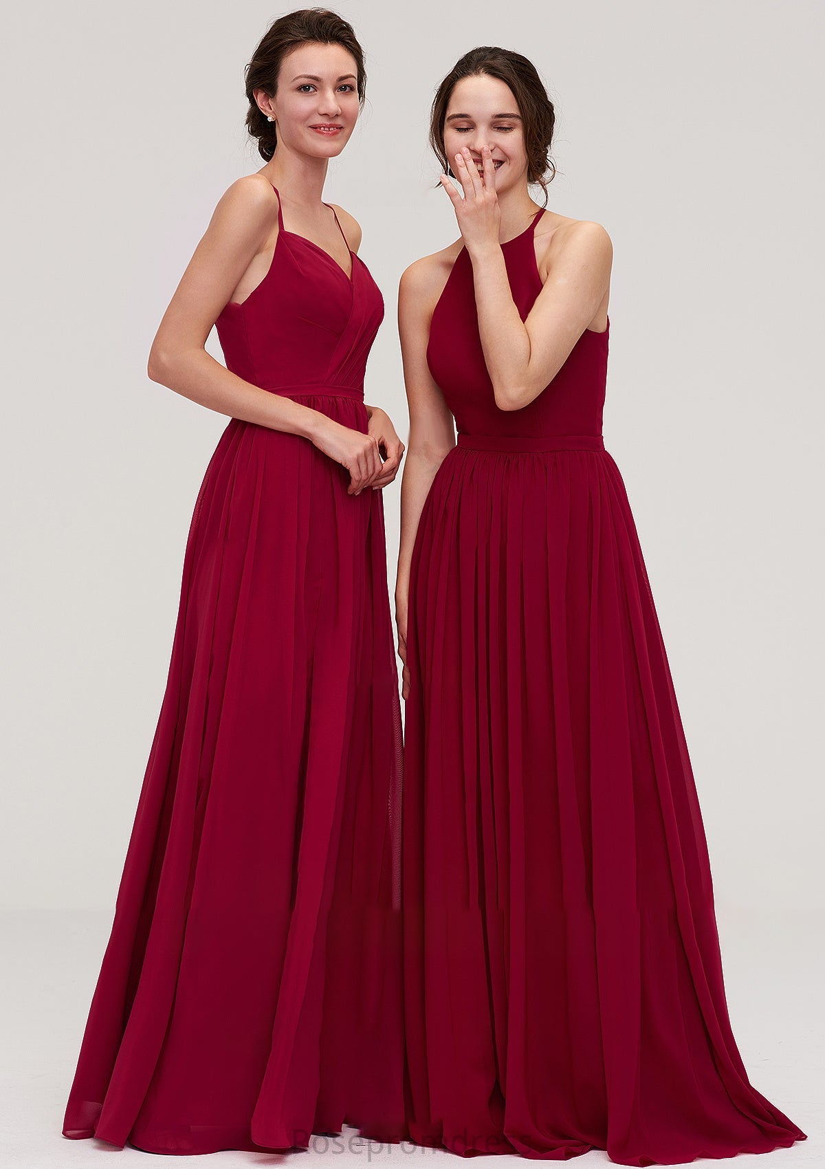 Sleeveless Sweetheart Long/Floor-Length Chiffon A-line/Princess Bridesmaid Dresseses With Split Pleated Ariella SRSP0025477