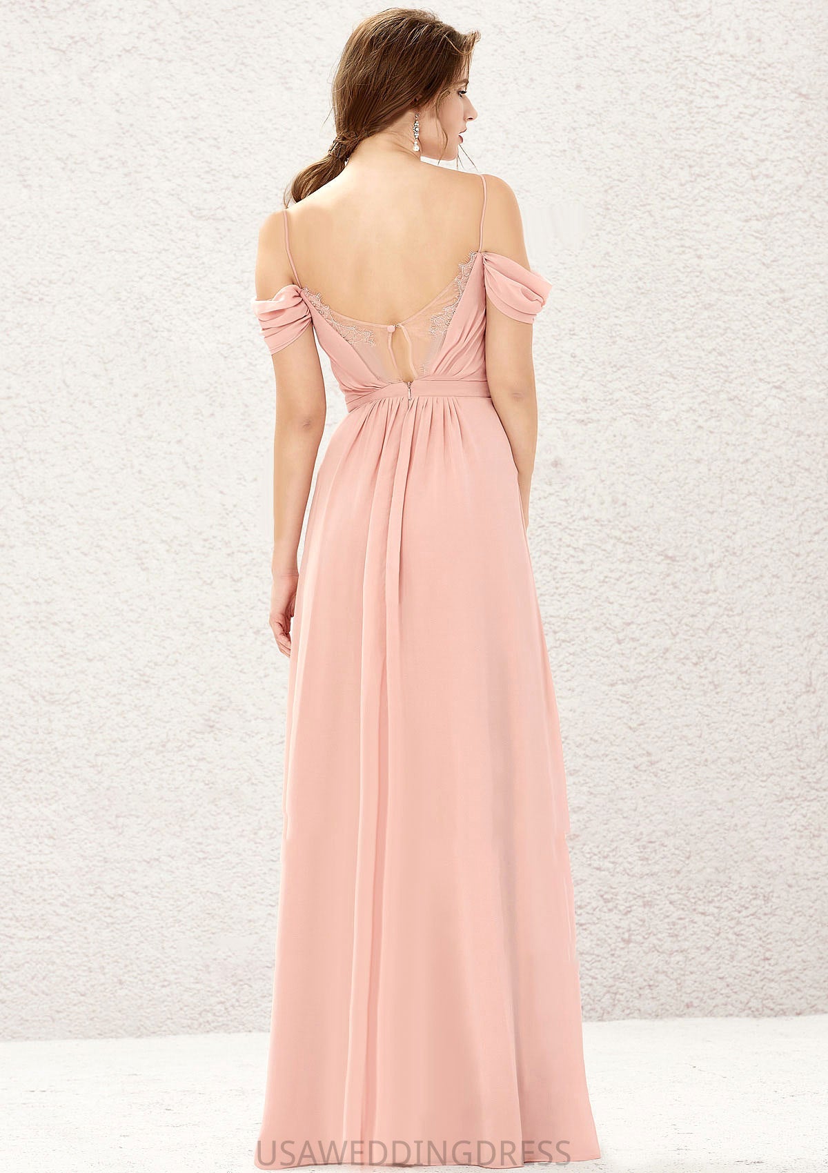 A-line Sweetheart Sleeveless Chiffon Long/Floor-Length Bridesmaid Dresses With Pleated Lace Hailee DSP0025629