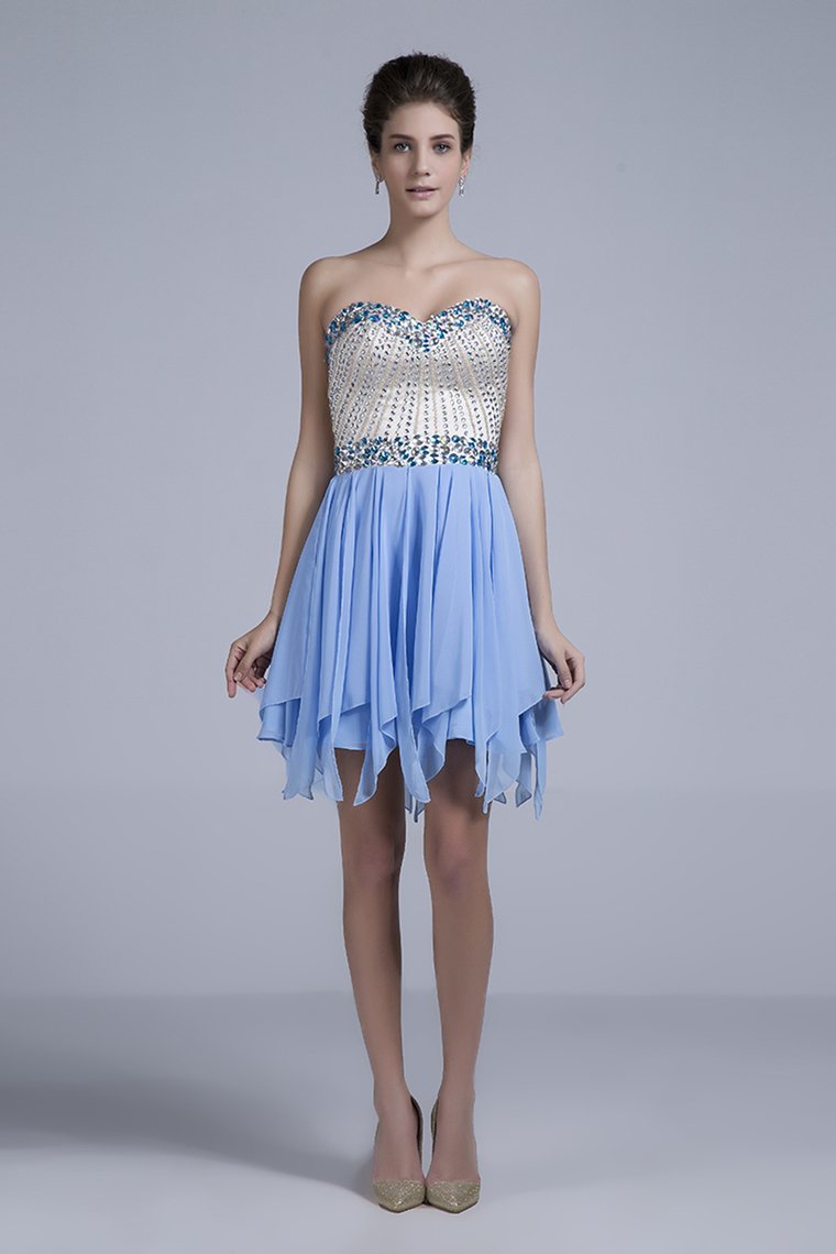 2024 Stunning Homecoming Dresses Sweetheart A Line Short/Mini With Beads New Arrival