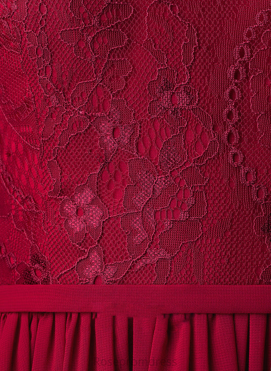 Length Fabric Lace A-Line Straps Silhouette Floor-Length ScoopNeck Neckline Nicole Sleeveless Tulle Bridesmaid Dresses