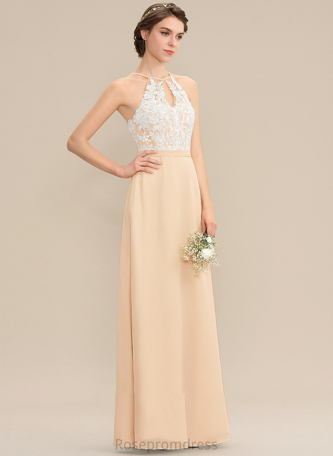 ScoopNeck Length Embellishment Silhouette Floor-Length A-Line Fabric Neckline Bow(s) Taryn Bridesmaid Dresses