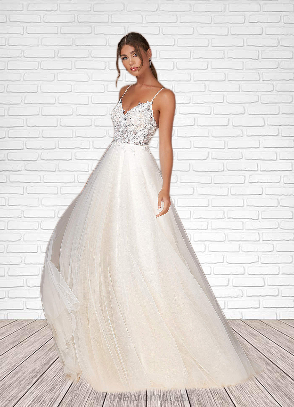 Cheyenne A-Line Sequins Tulle Chapel Train Dress SRSP0020045