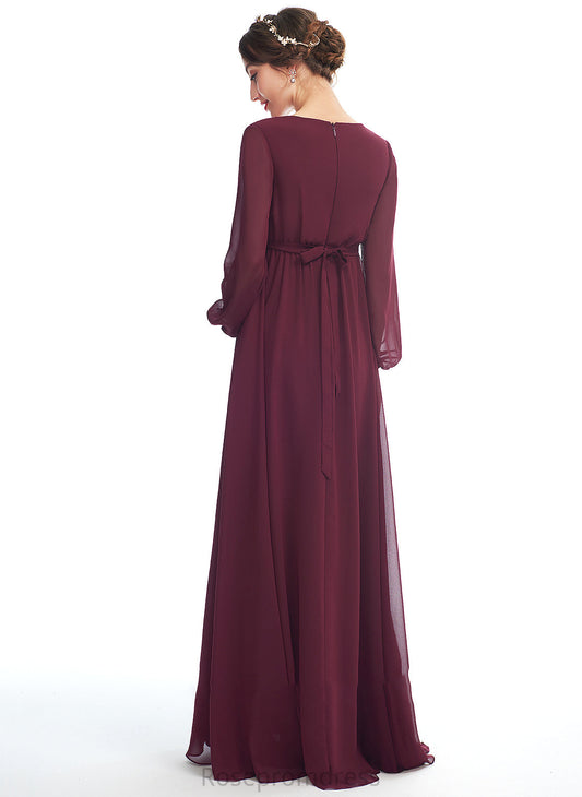 A-Line Floor-Length Neckline Fabric Length Embellishment V-neck SplitFront Silhouette Lillie Floor Length Natural Waist Bridesmaid Dresses