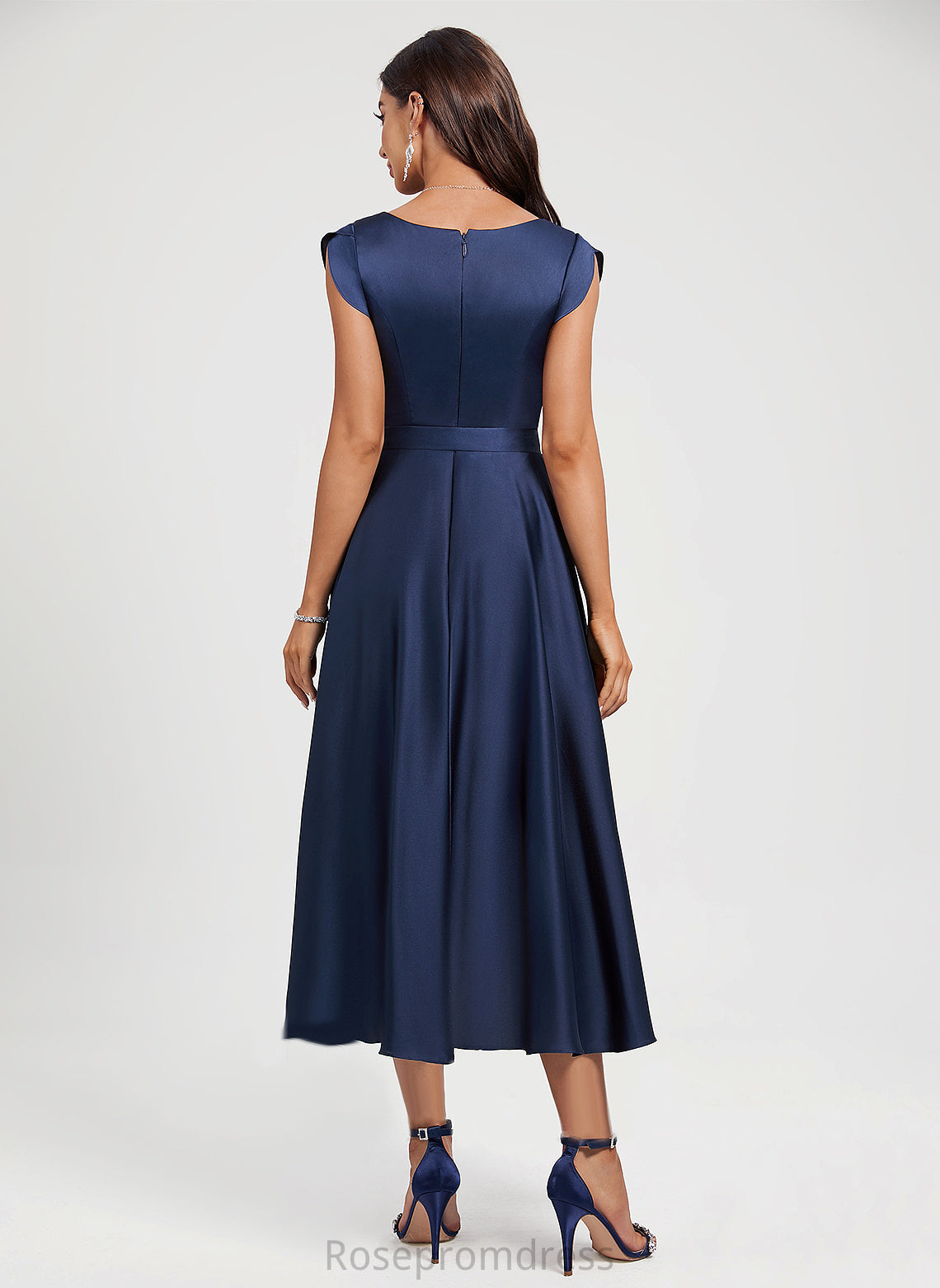 Cocktail Dresses A-Line With Sash Laylah Dress V-neck Cocktail Polyester Asymmetrical