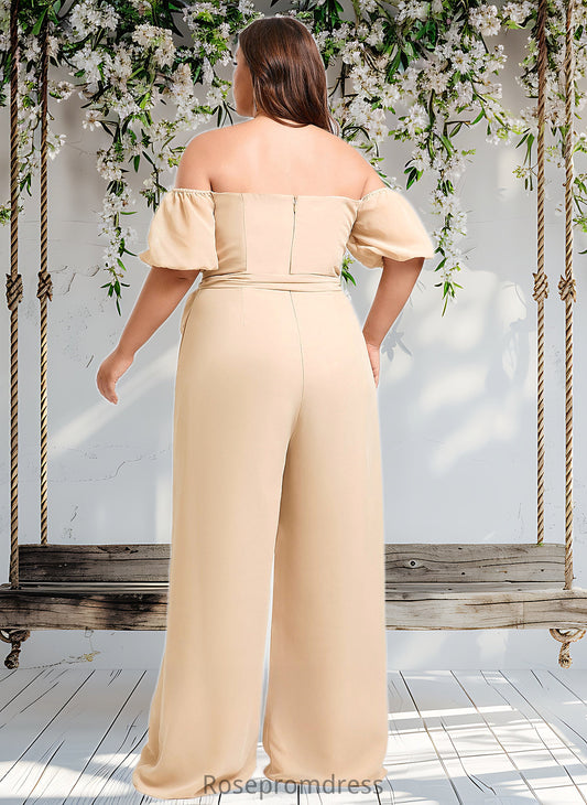 Sharon Jumpsuit/Pantsuit Off the Shoulder Square Floor-Length Chiffon Bridesmaid Dress DSP0025791