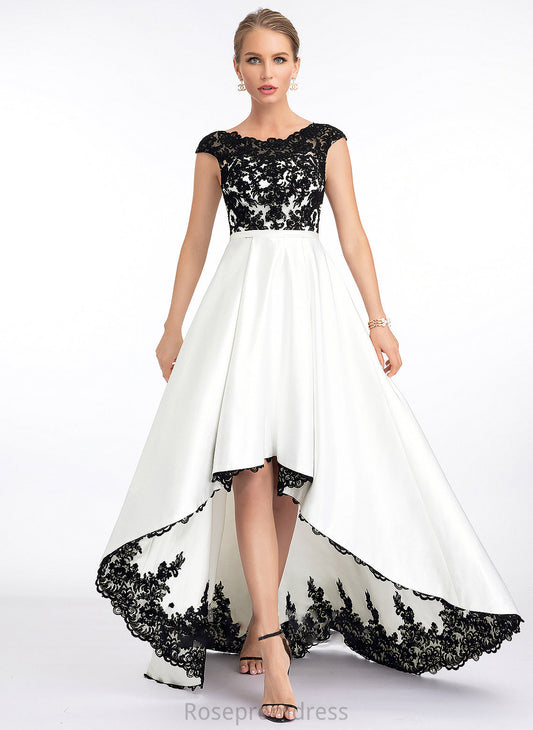 Ball-Gown/Princess Alissa Dress Satin Neck Asymmetrical Wedding Scoop Wedding Dresses
