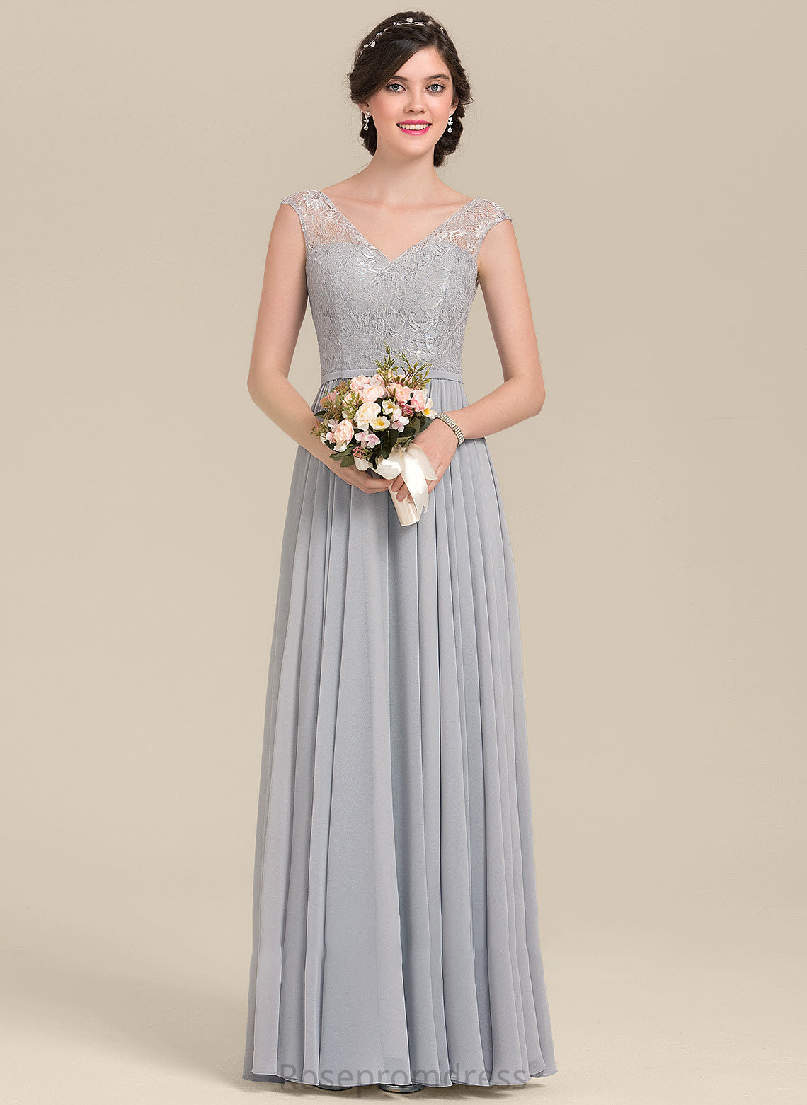 V-neck Floor-Length Embellishment A-Line Bow(s) Neckline Length Fabric Silhouette Carolina Bridesmaid Dresses