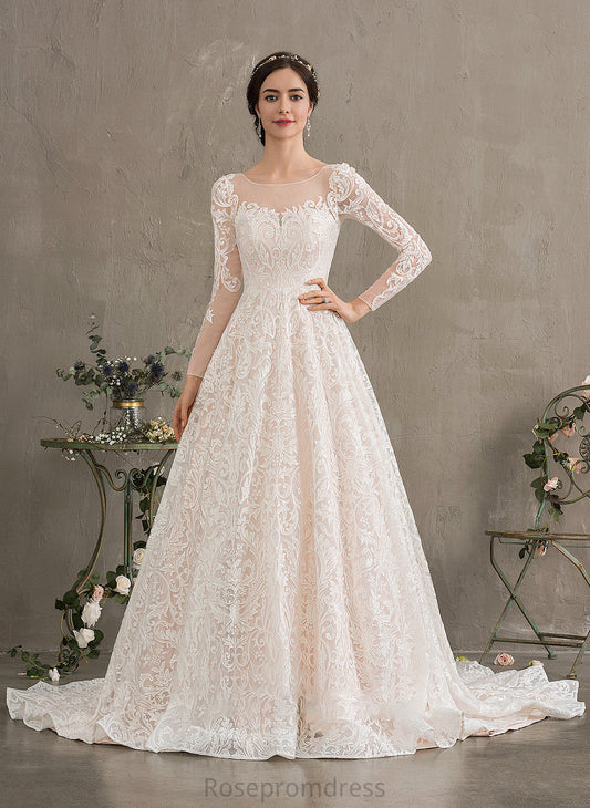 Court Illusion Wedding Lace Kit Train Wedding Dresses Dress Ball-Gown/Princess