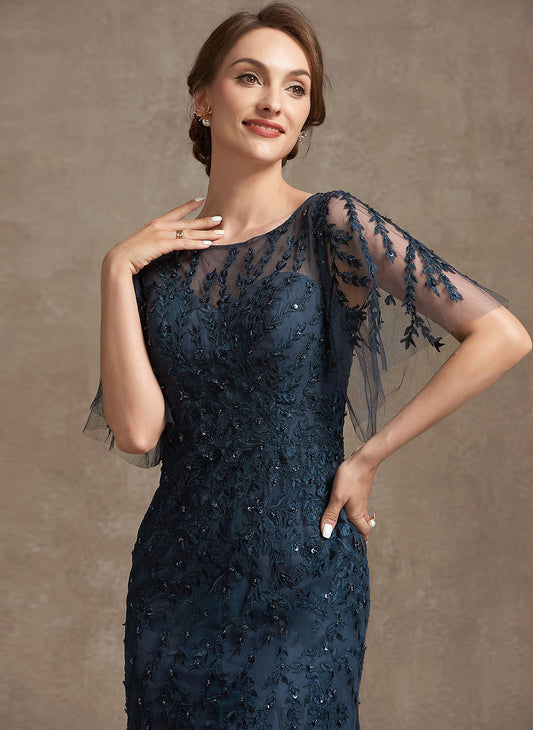 Sequins Lace With Floor-Length the Neck Dress Trumpet/Mermaid Tulle Mother of the Bride Dresses Kassandra Scoop Mother of Bride