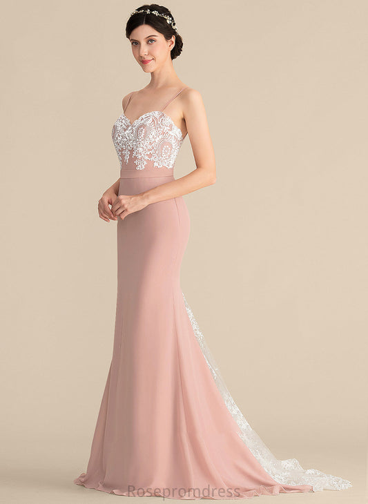 Sweetheart Lace SweepTrain Trumpet/Mermaid Straps Neckline Fabric Length Silhouette Undine A-Line/Princess Sleeveless Bridesmaid Dresses