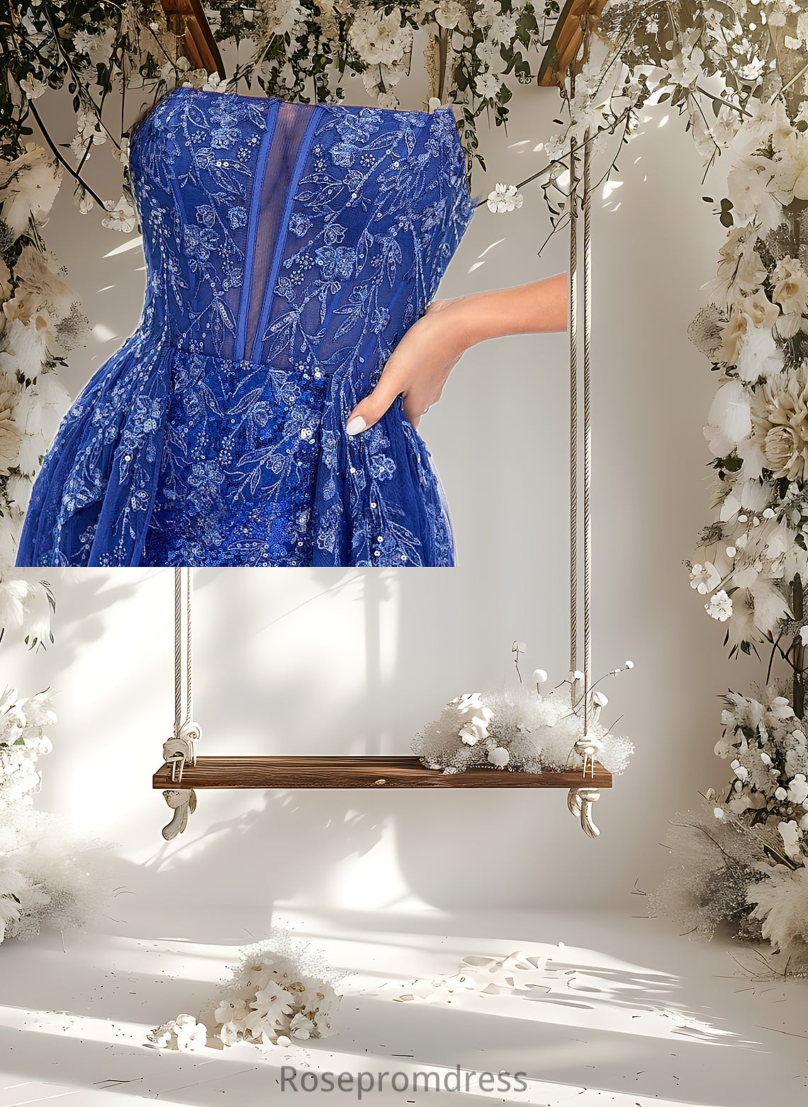 Germaine Trumpet/Mermaid Straight Sweep Train Tulle Sequin Prom Dresses With Sequins Appliques Lace DSP0025857