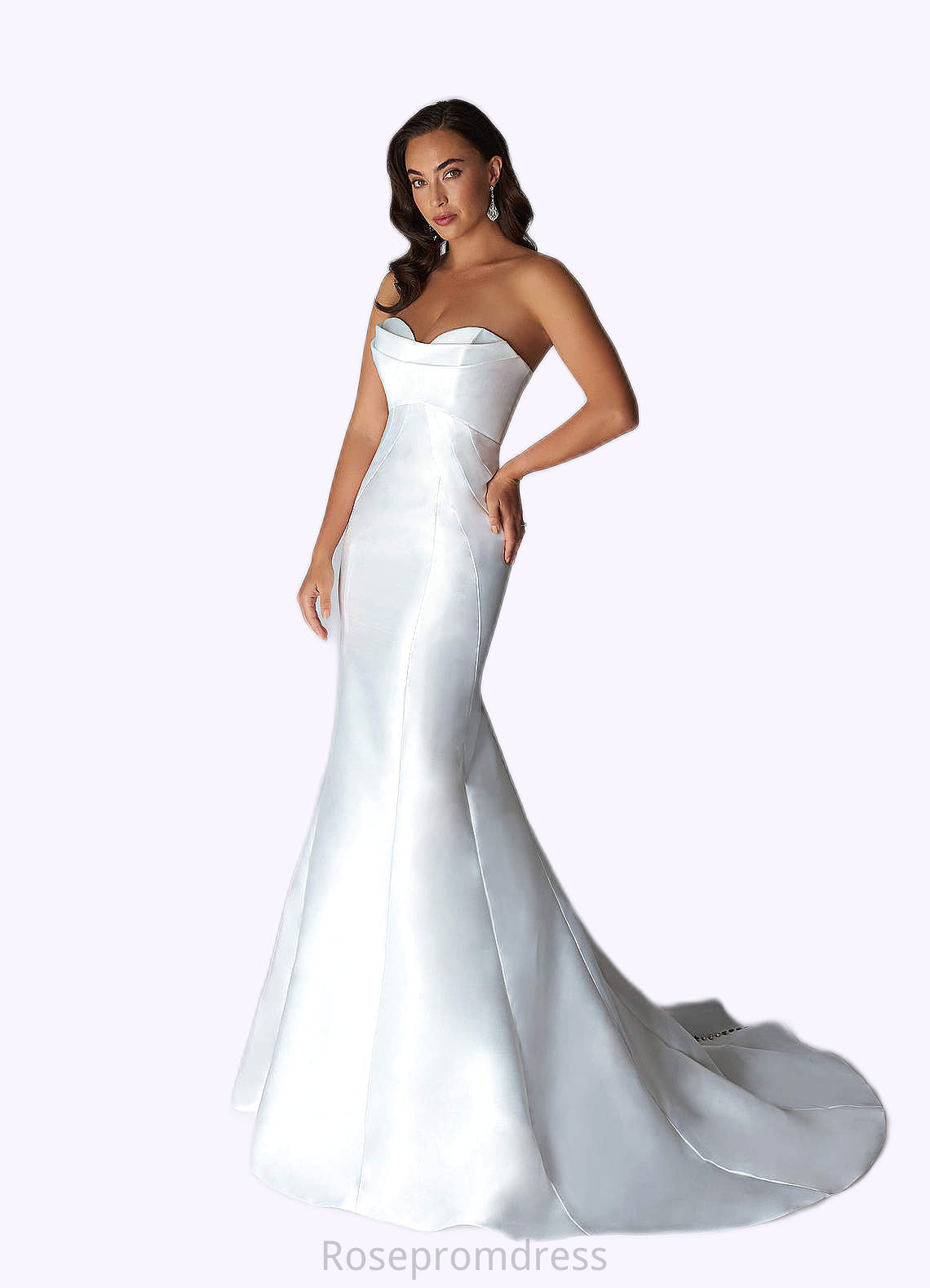 Cheryl Mermaid Strapless Organza Chapel Train Dress SRSP0020107