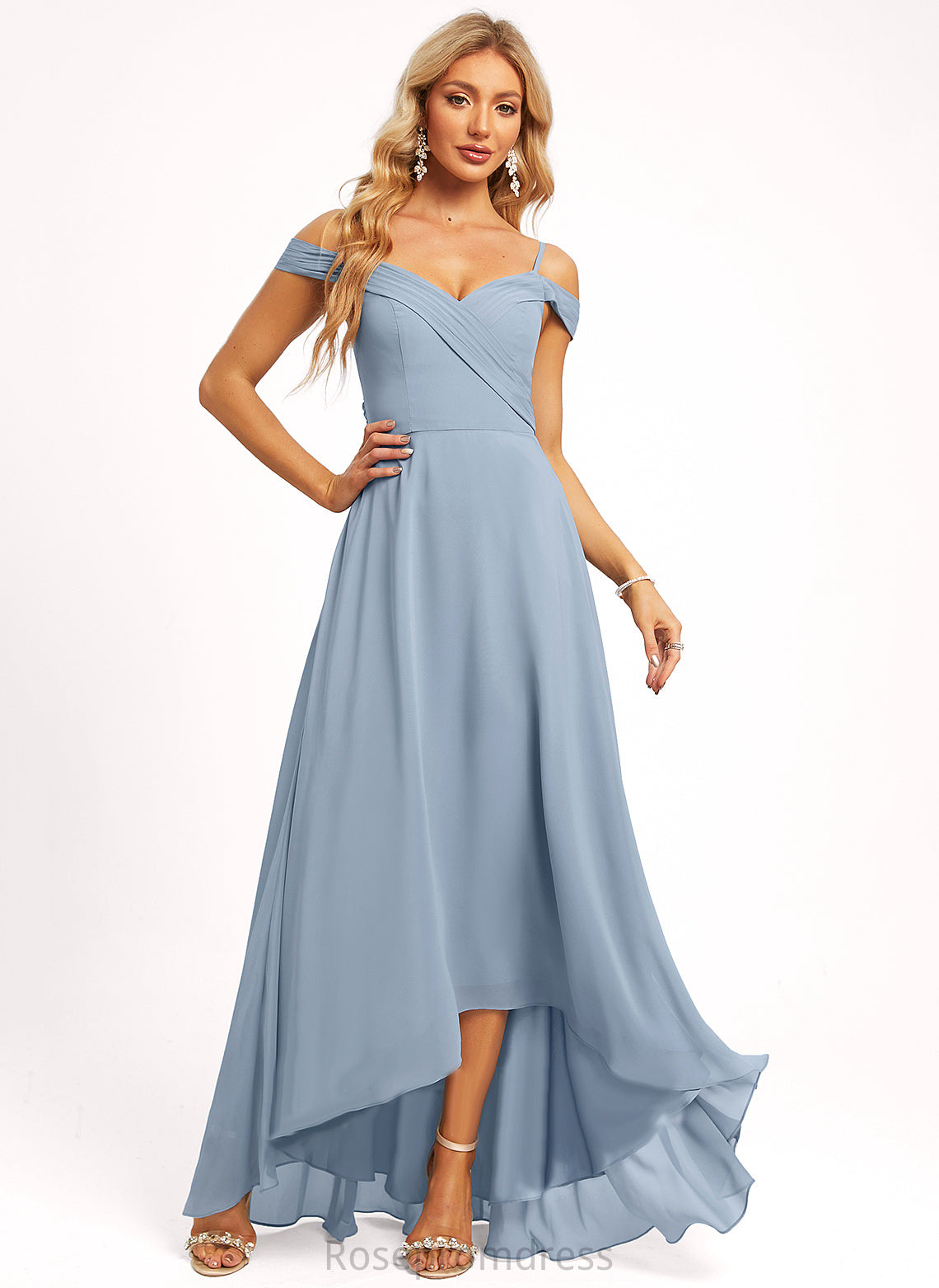 Sleeveless SpaghettiStraps Silhouette Straps&Sleeves Fabric FullyLined Length A-line Asymmetrical Riya Straps A-Line/Princess Bridesmaid Dresses