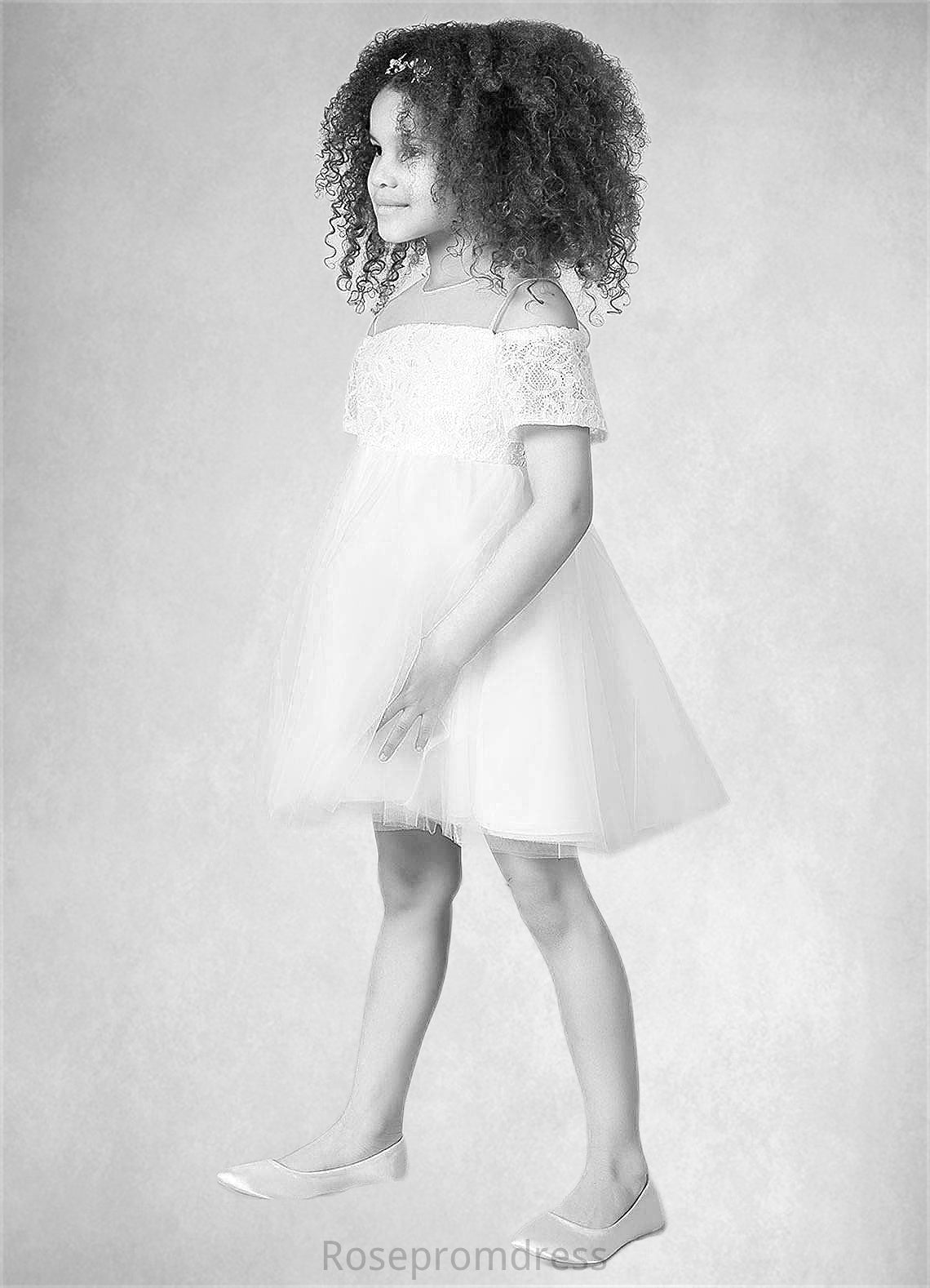 Lesley Ball-Gown Off the Shoulder Tulle Knee-Length Dress SRSP0020246