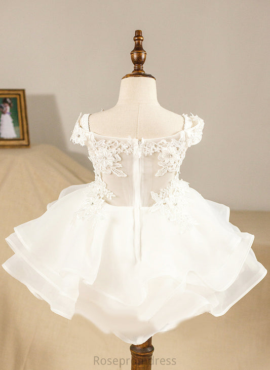 Ball-Gown/Princess Flower Kathryn Girl - Off-the-Shoulder Sleeveless Organza Dress Flower Girl Dresses Knee-length