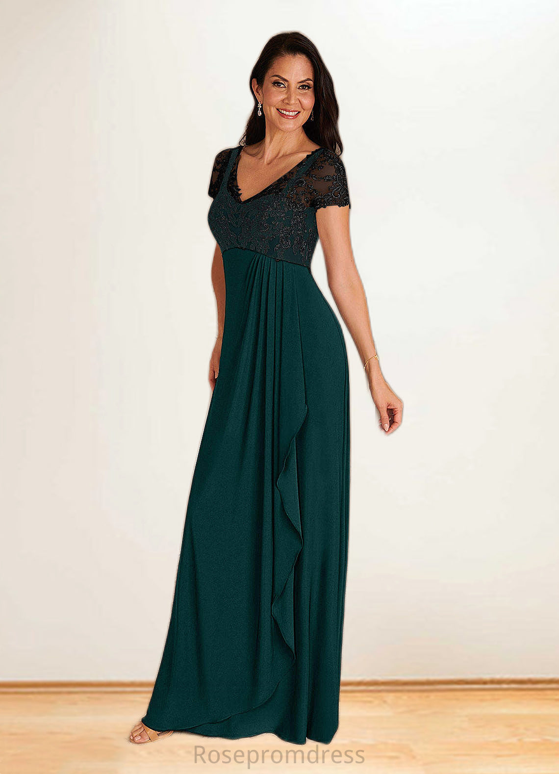 Madeline A-Line Lace Floor-Length Dress SRSP0019944